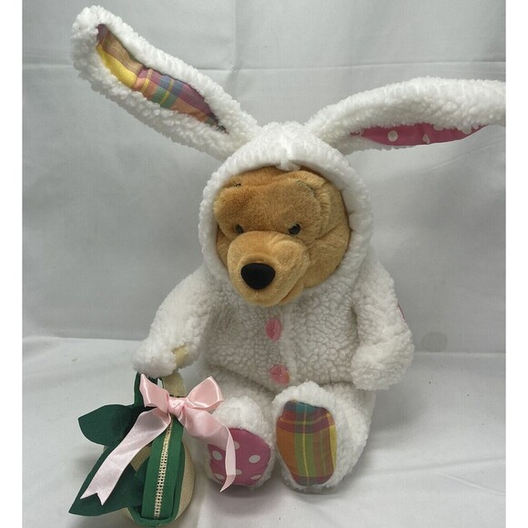 Disney Other - Winnie the Pooh 21" Plush White Easter Bunny & Basket Walt Disney Stuffed Animal